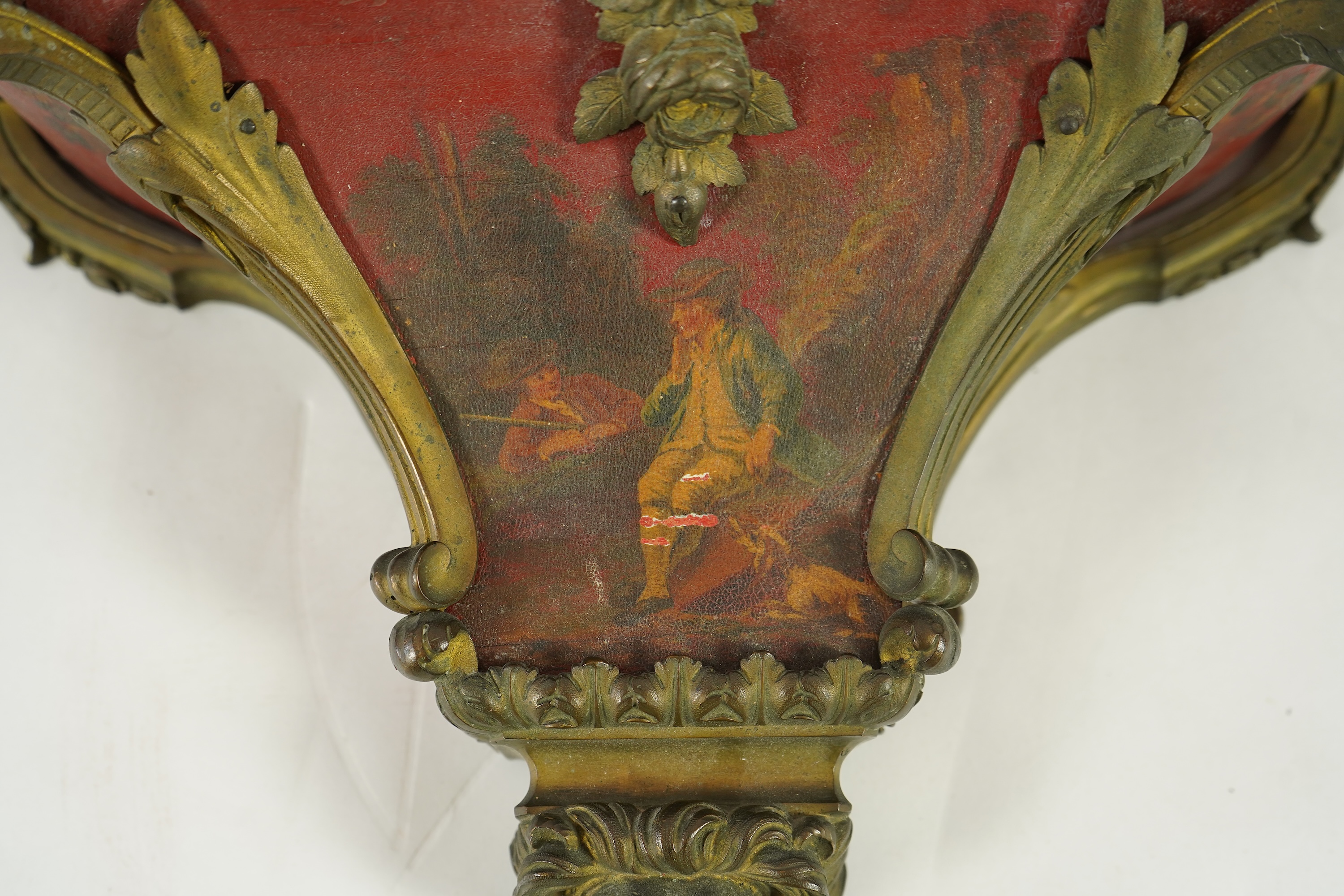 A Louis XV Vernis Martin moonphase bracket clock